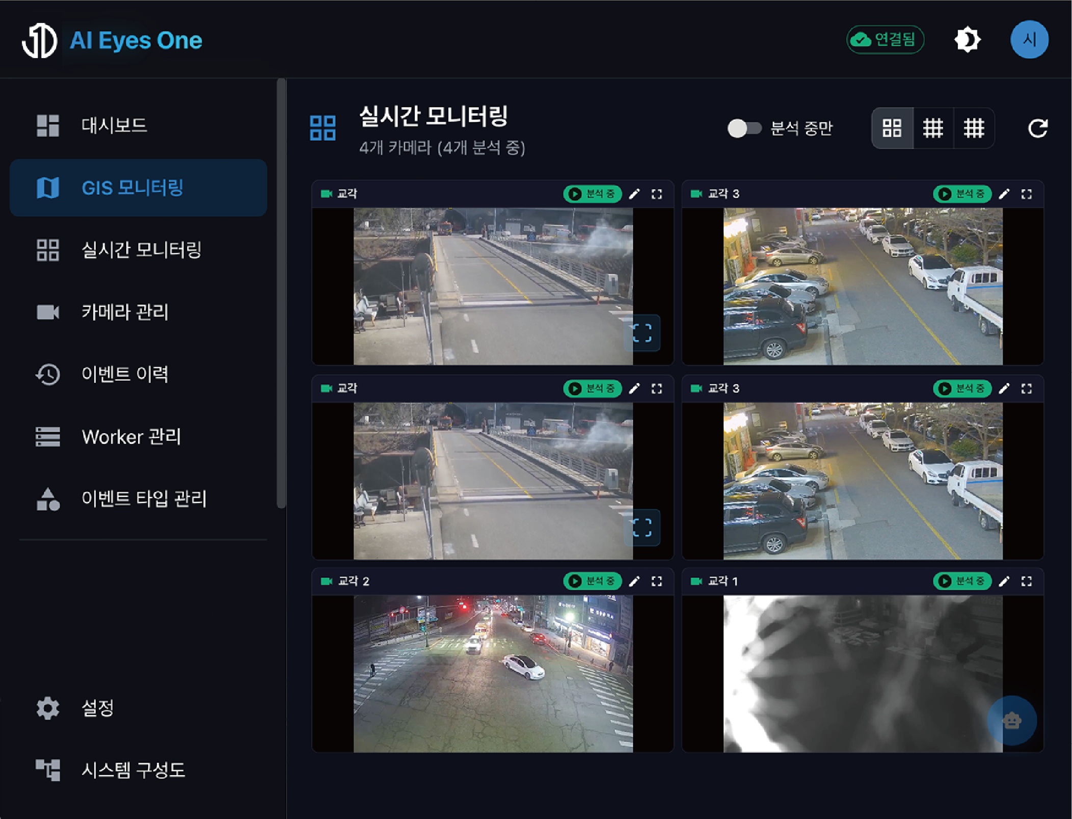 AI Eyes One 관제 화면